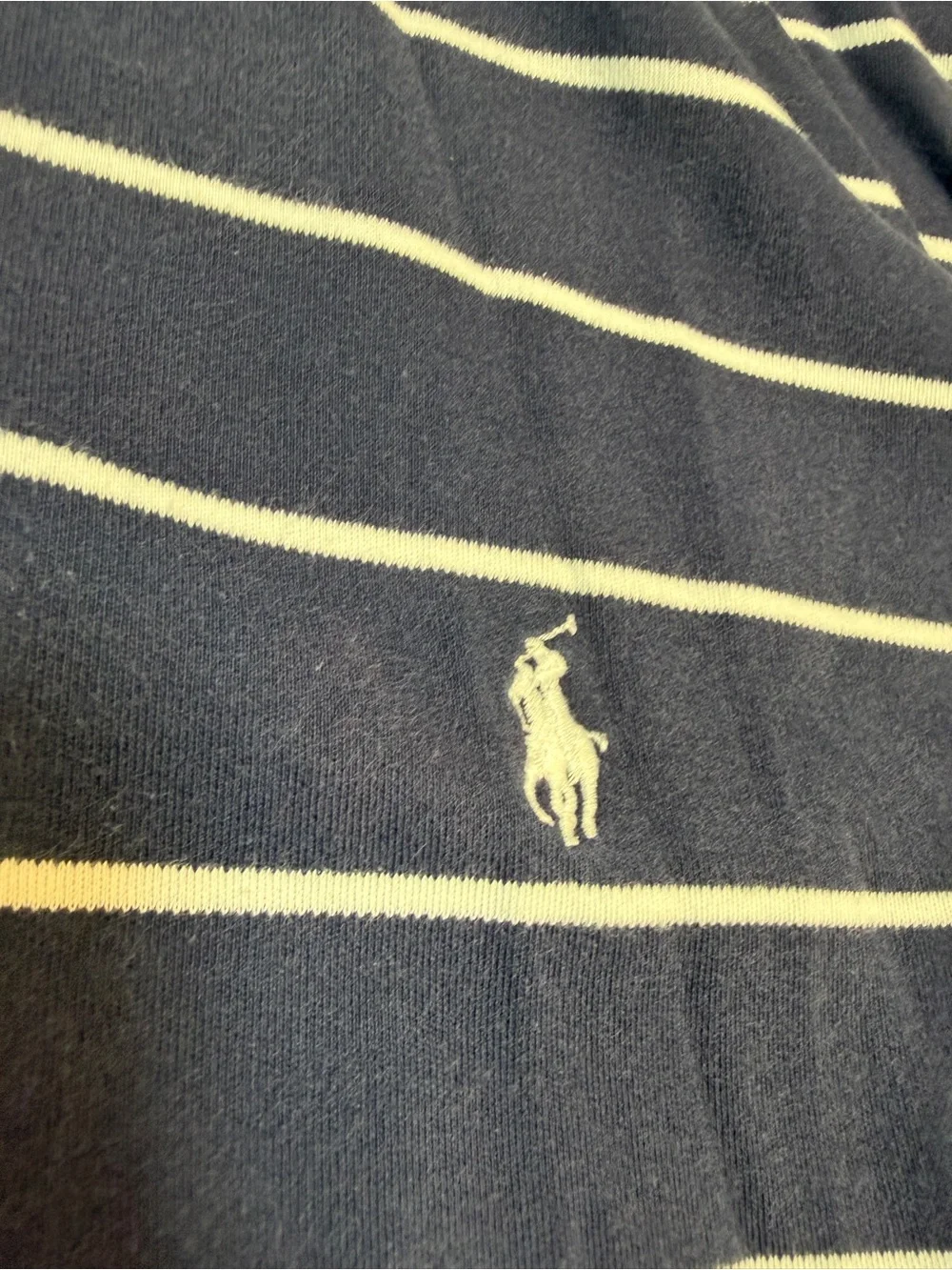 Classic Soft Polo By Ralph Lauren Navy With White Stripes Size L, Pre-Owned  Z3